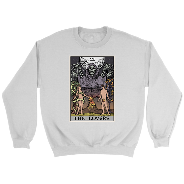 teelaunch T-shirt Crewneck Sweatshirt / White / S The Lovers In Tarot Unisex Sweatshirt