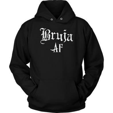 teelaunch T-shirt Unisex Hoodie / Black / S Bruja AF (Unweathered & White Text) Unisex Hoodie