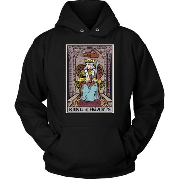 teelaunch T-shirt Unisex Hoodie / Black / S King of Hearts In Tarot Unisex Hoodie