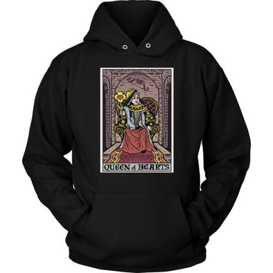 teelaunch T-shirt Unisex Hoodie / Black / S Queen of Hearts In Tarot Unisex Hoodie