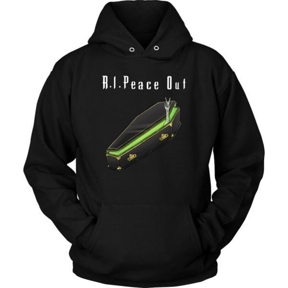 teelaunch T-shirt Unisex Hoodie / Black / S R.I.Peace Out Unisex Hoodie