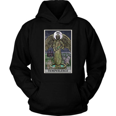 teelaunch T-shirt Unisex Hoodie / Black / S Temperance Tarot Card - Ghoulish Edition Unisex Hoodie