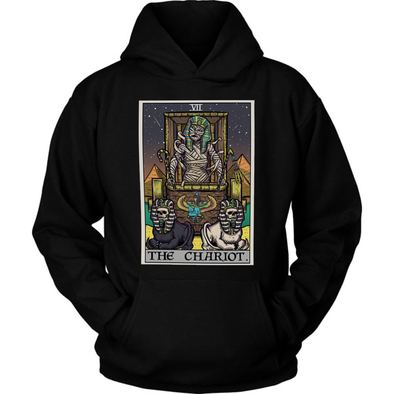 teelaunch T-shirt Unisex Hoodie / Black / S The Chariot Tarot Card - Ghoulish Edition Unisex Hoodie