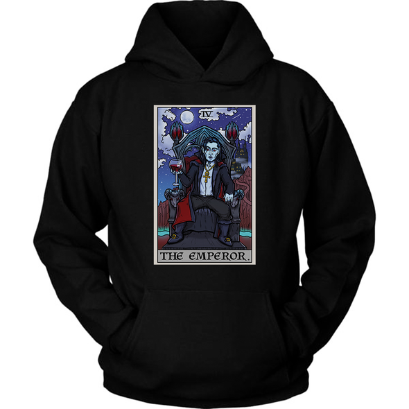 teelaunch T-shirt Unisex Hoodie / Black / S The Emperor Tarot Card - Ghoulish Edition Unisex Hoodie