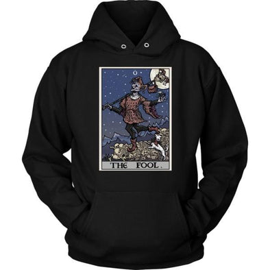 teelaunch T-shirt Unisex Hoodie / Black / S The Fool Tarot Card Unisex Hoodie