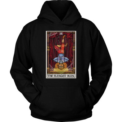 teelaunch T-shirt Unisex Hoodie / Black / S The Hanged Man Tarot Card- Ghoulish Edition Unisex Hoodie