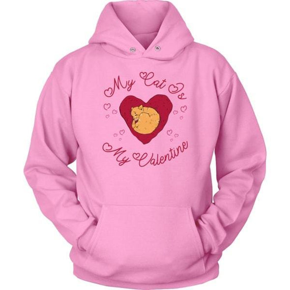 teelaunch T-shirt Unisex Hoodie / Pink / S My Cat Is My Valentine Unisex Hoodie