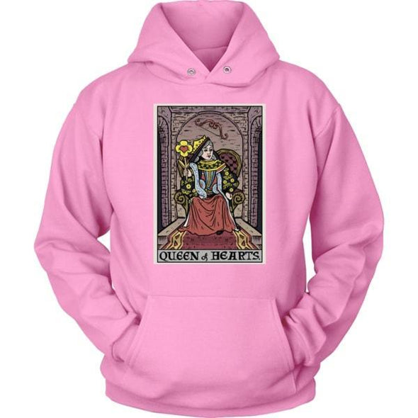 teelaunch T-shirt Unisex Hoodie / Pink / S Queen of Hearts In Tarot Unisex Hoodie