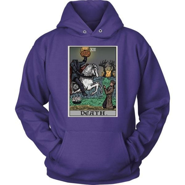 teelaunch T-shirt Unisex Hoodie / Purple / S Death Tarot Card Unisex Hoodie
