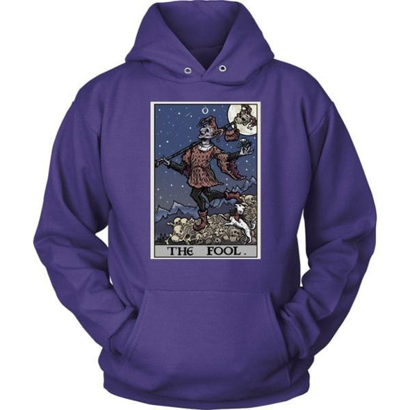 teelaunch T-shirt Unisex Hoodie / Purple / S The Fool Tarot Card Unisex Hoodie