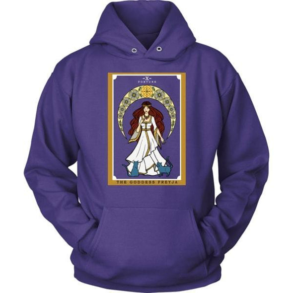 teelaunch T-shirt Unisex Hoodie / Purple / S The Goddess Freyja In Tarot Unisex Hoodie