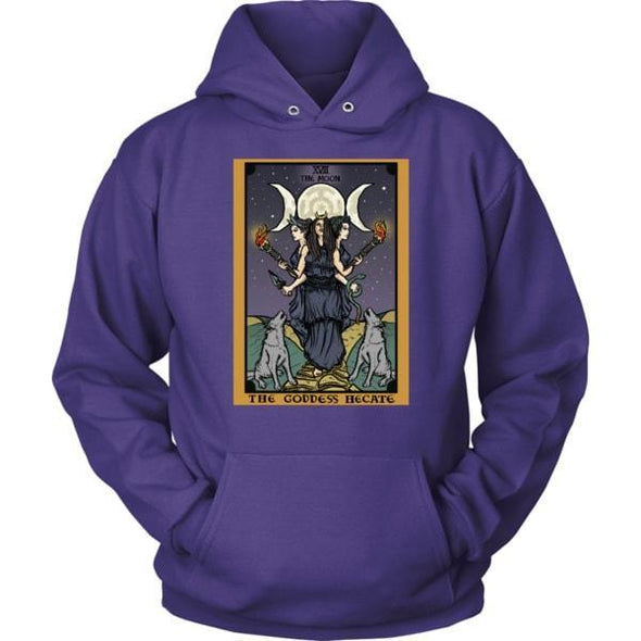 teelaunch T-shirt Unisex Hoodie / Purple / S The Goddess Hecate In Tarot Unisex Hoodie
