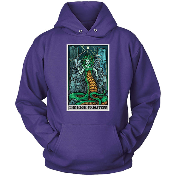 teelaunch T-shirt Unisex Hoodie / Purple / S The High Priestess Tarot Card - Ghoulish Edition Unisex Hoodie