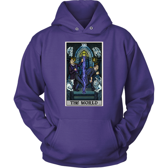 teelaunch T-shirt Unisex Hoodie / Purple / S The World Tarot Card - Ghoulish Edition Hoodie