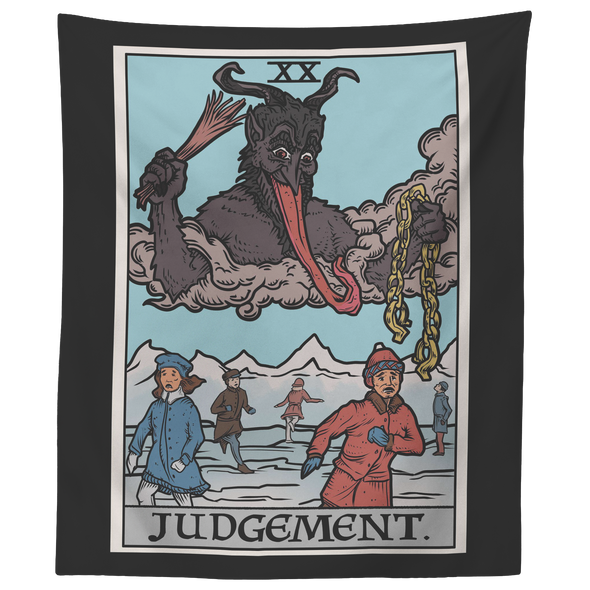 teelaunch Tapestries 60" x 50" Judgement by Krampus Tapestry