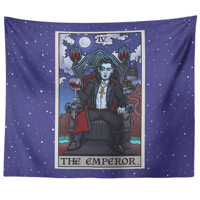teelaunch Tapestries 60" x 50" The Emperor Tarot Card - Ghoulish Edition Tapestry