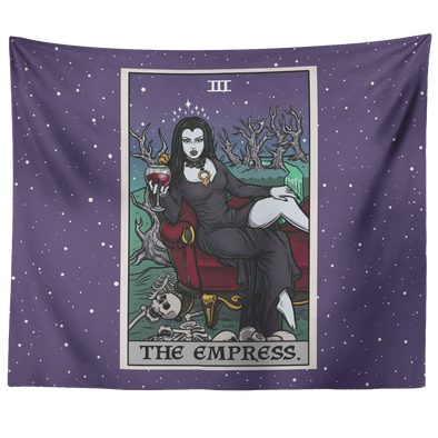 teelaunch Tapestries 60" x 50" The Empress Tarot Card - Ghoulish Edition Tapestry
