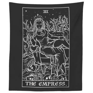 teelaunch Tapestries 60" x 50" The Empress Tarot Card - Ghoulish Edition Tapestry