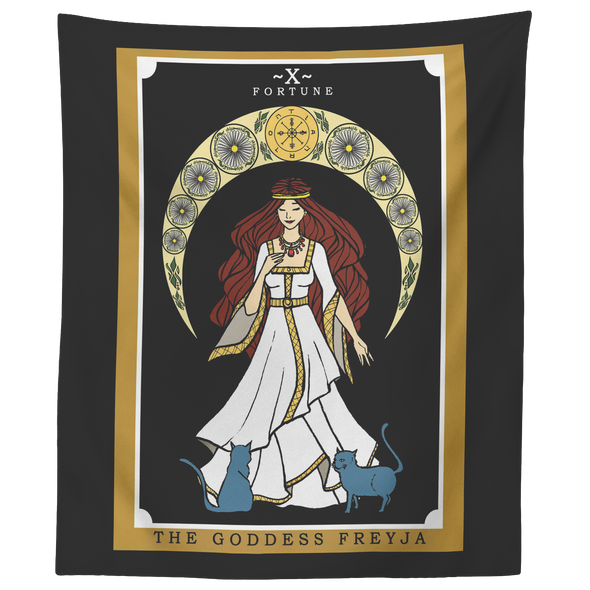 teelaunch Tapestries 60" x 50" The Goddess Freyja In Tarot Tapestry