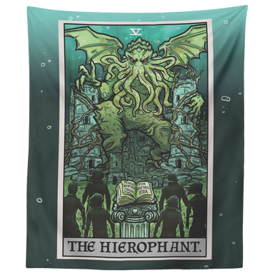 teelaunch Tapestries 60" x 50" The Hierophant Tarot Card - Ghoulish Edition Tapestry