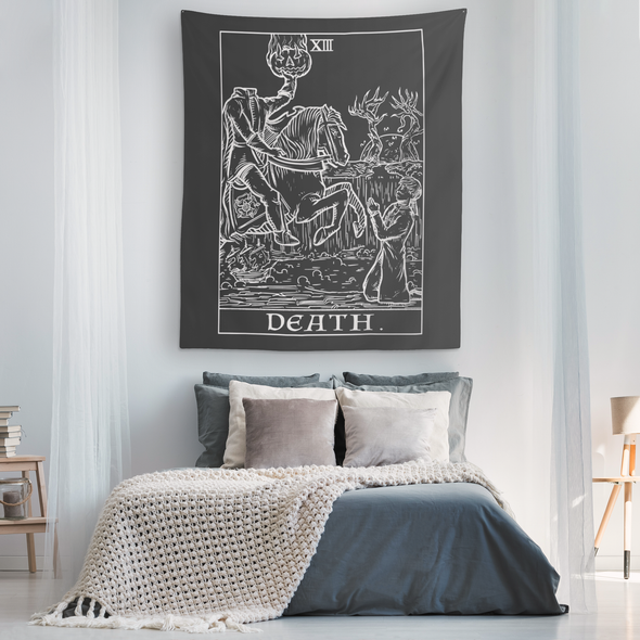 teelaunch Tapestries Death Tarot Card - Ghoulish Edition Tapestry