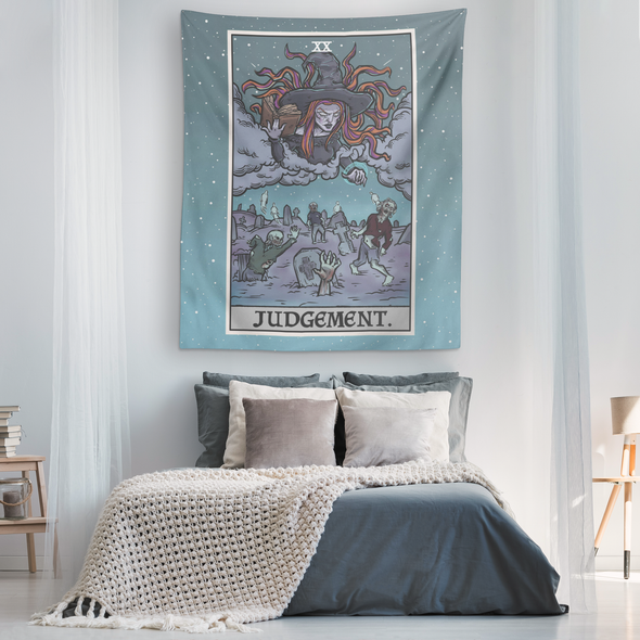 teelaunch Tapestries Judgement Tarot Card - Ghoulish Edition Tapestry