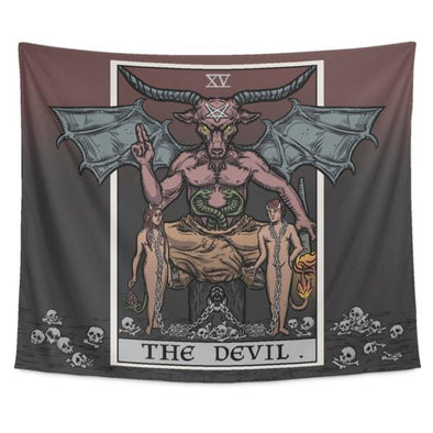 teelaunch Tapestries Tapestry - 60" x 51" The Devil Tarot Card Tapestry