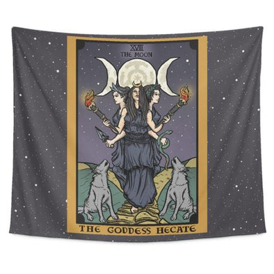 teelaunch Tapestries Tapestry - 60" x 51" The Goddess Hecate In Tarot Tapestry