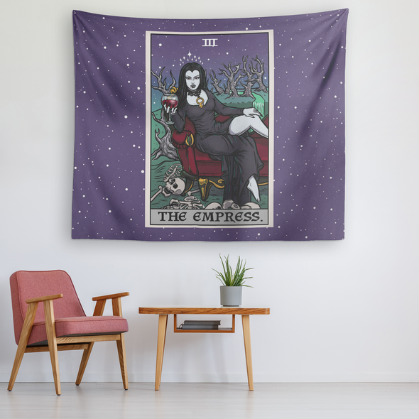 teelaunch Tapestries The Empress Tarot Card - Ghoulish Edition Tapestry