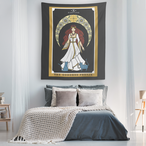 teelaunch Tapestries The Goddess Freyja In Tarot Tapestry