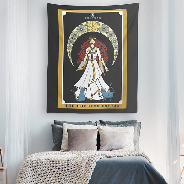 teelaunch Tapestries The Goddess Freyja In Tarot Tapestry