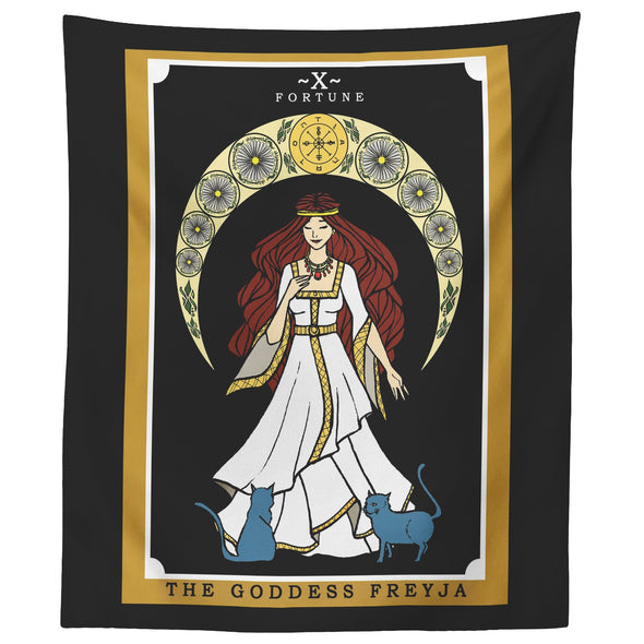 teelaunch Tapestries The Goddess Freyja In Tarot Tapestry