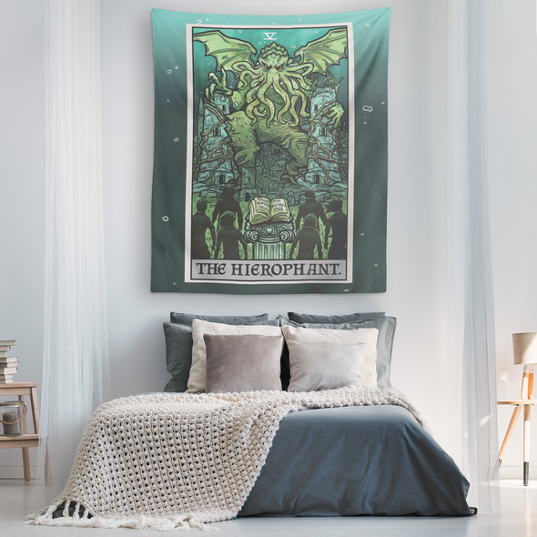 teelaunch Tapestries The Hierophant Tarot Card - Ghoulish Edition Tapestry