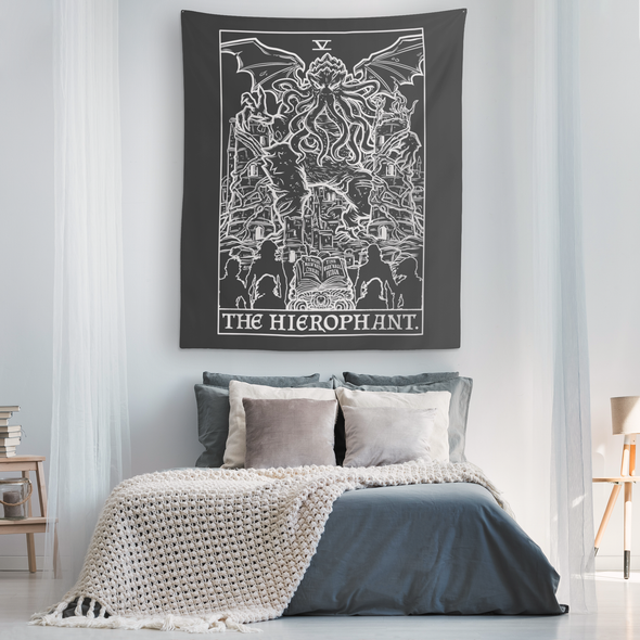 teelaunch Tapestries The Hierophant Tarot Card - Ghoulish Edition Tapestry