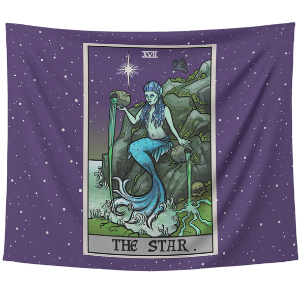 teelaunch Tapestries The Star Tarot Card - Ghoulish Edition Tapestry
