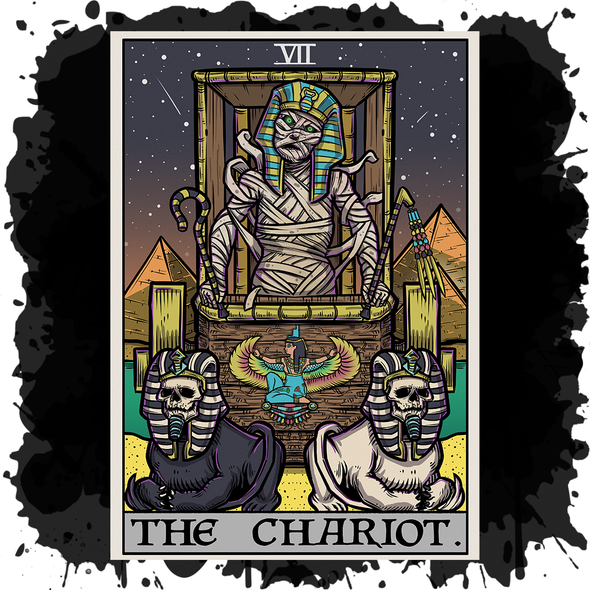 The Ghoulish Garb Design The Chariot Tarot Card - Ghoulish Edition