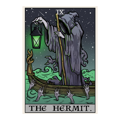 The Ghoulish Garb Design The Hermit Tarot Card - Ghoulish Edition