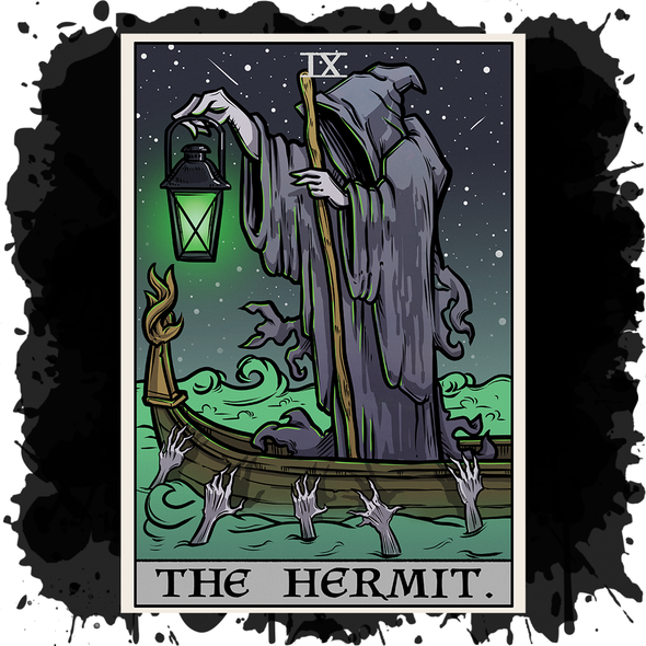 The Ghoulish Garb Design The Hermit Tarot Card - Ghoulish Edition