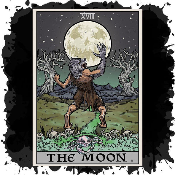The Ghoulish Garb Design The Moon Tarot Card - Ghoulish Edition