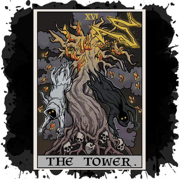 The Ghoulish Garb Design The Tower Tarot Card - Ghoulish Edition