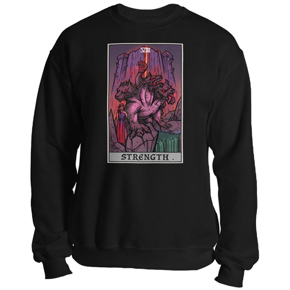 The Ghoulish Garb S Strength Tarot Card - Ghoulish Edition Unisex Sweatshirt