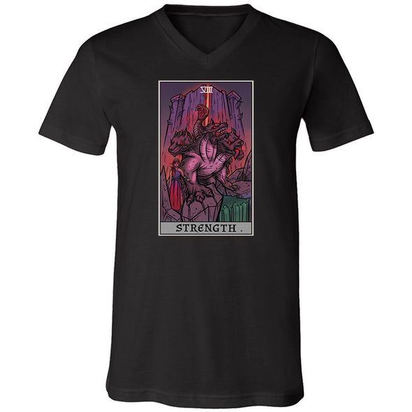 The Ghoulish Garb S Strength Tarot Card - Ghoulish Edition Unisex V-Neck