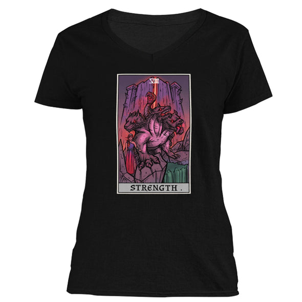 The Ghoulish Garb S Strength Tarot Card - Ghoulish Edition Women's V-Neck