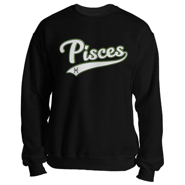 The Ghoulish Garb Sweatshirt Black / S Pisces - Baseball Style Unisex Sweatshirt