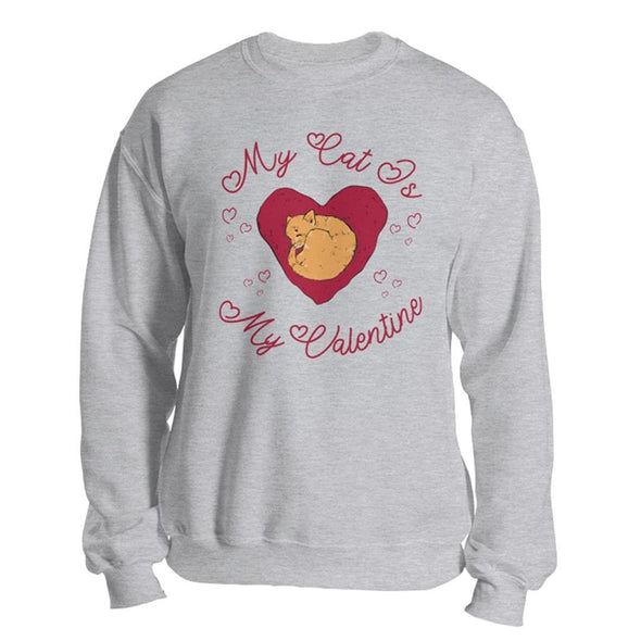 The Ghoulish Garb Sweatshirt Sport Grey / S My Cat Is My Valentine Unisex Sweatshirt
