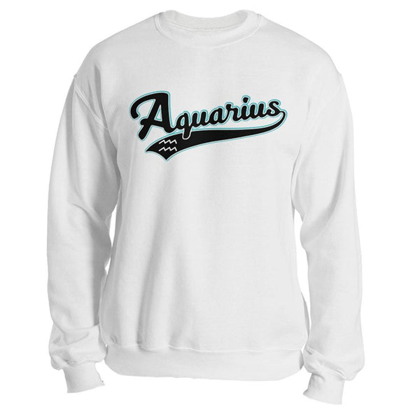 The Ghoulish Garb Sweatshirt White / S Aquarius - Baseball Style Unisex Sweatshirt
