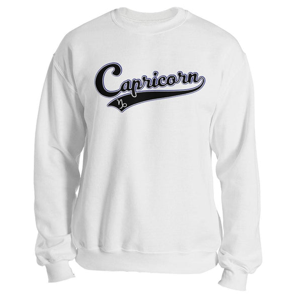 The Ghoulish Garb Sweatshirt White / S Capricorn - Baseball Style Unisex Sweatshirt