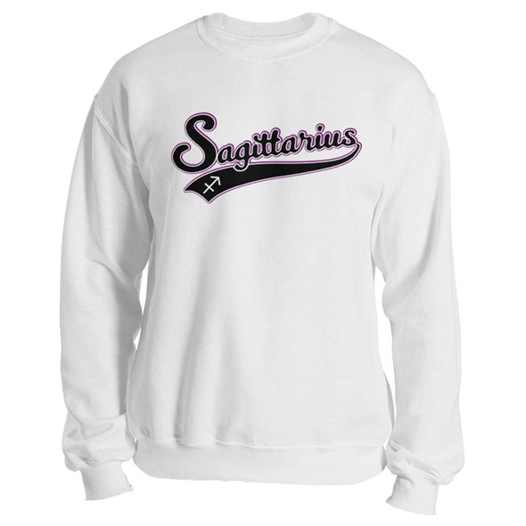 The Ghoulish Garb Sweatshirt White / S Sagittarius - Baseball Style Unisex Sweatshirt