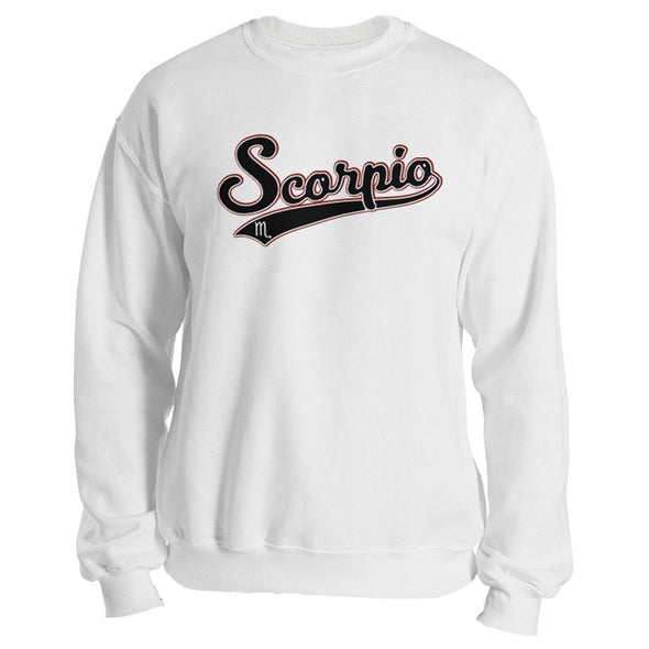 The Ghoulish Garb Sweatshirt White / S Scorpio - Baseball Style Unisex Sweatshirt