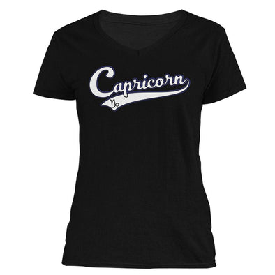 The Ghoulish Garb V-Necks Black / S Capricorn - Baseball Style Unisex V-Neck